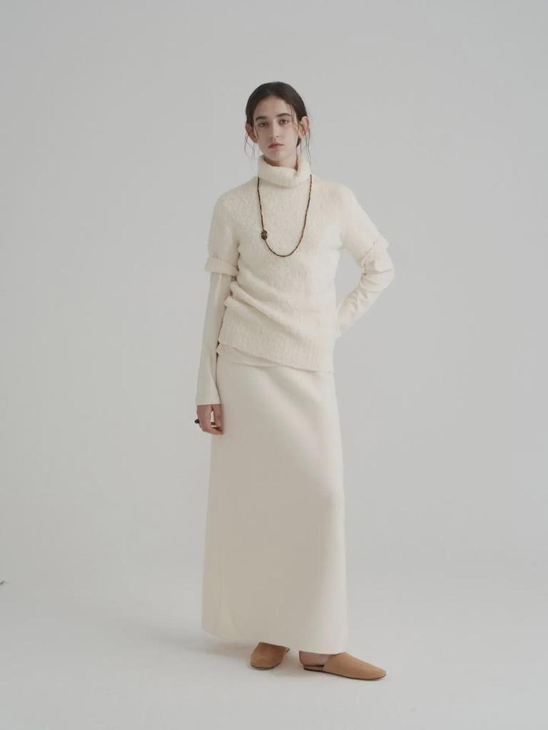 Women's Elegant French White Wool Knitted Sweater - Autumn & Winter Lazy Style