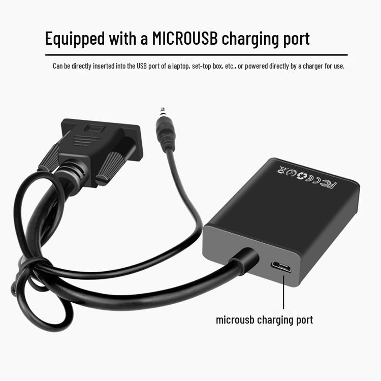 HDMI to VGA Converter Cable with Audio, 1080P