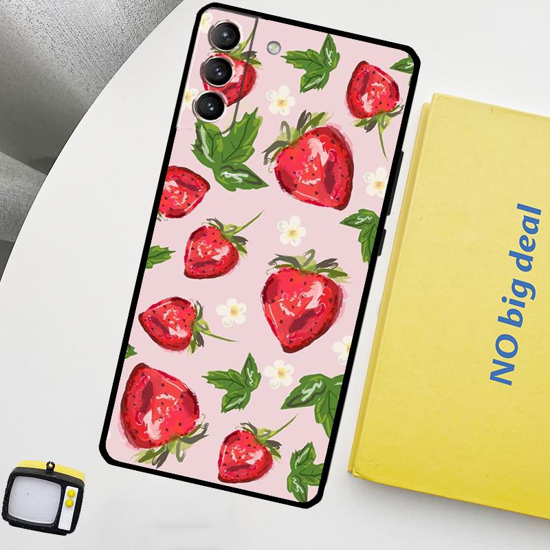 Strawberry Phone Case For Samsung Galaxy S25 Ultra S21 S22 S23 S24 Ultra S9 S10 S20 Plus S25 FE Cover