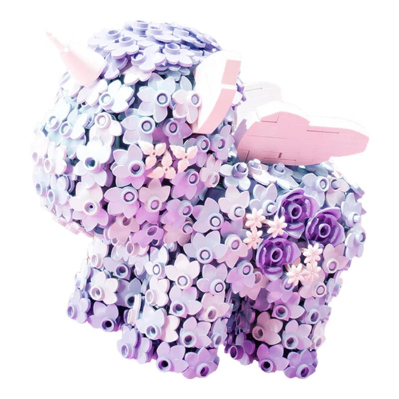 Moonlight Society Floral Unicorn Building Blocks Toy