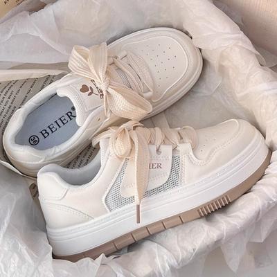Mode 2025 Mesh Plateau-Sneakers Damen Klobige Schuhe mit Absatz Weiß Lässige Orthopädische Memory-Foam-Sneakers Schuhe zur Höhenvergrößerung