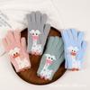 Winter Cartoon Thick Cute Warm Couples Student Cold Proof Knit Wool Riding Touchscreen Gloves