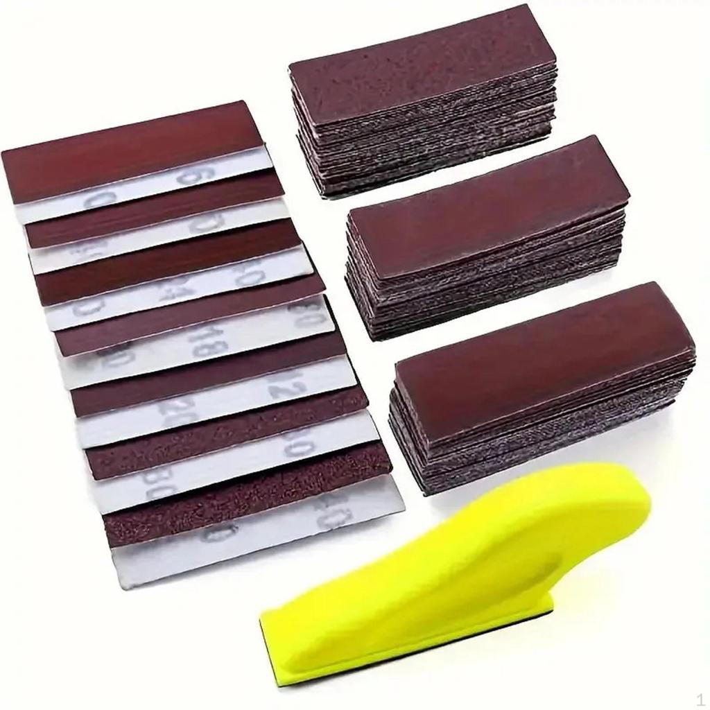 Compact Handheld Sander Set with 70 Sanding Sheets for Projects