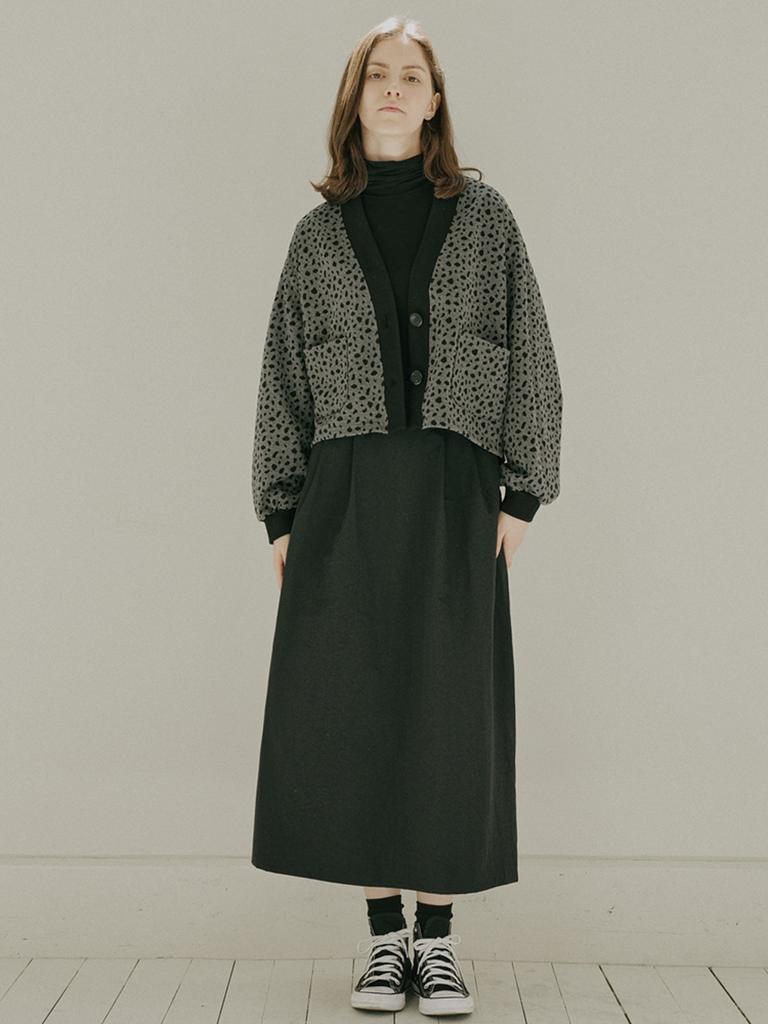 AVANT-G Waistband Volume Maxi Skirt - Black