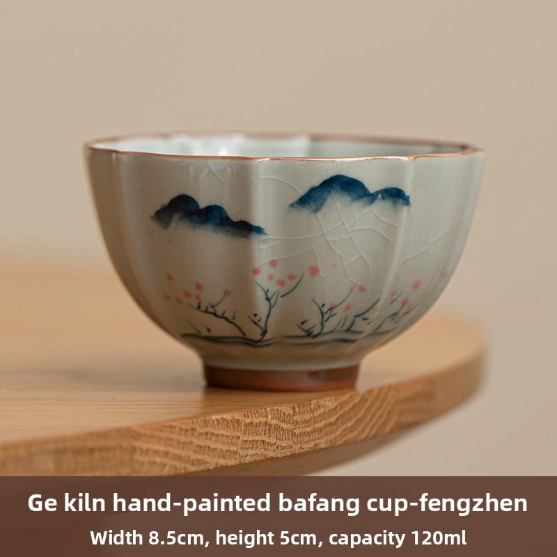 Creative Hand-painted Bamboo Teacups Retro Ceramic Tea Mug Chinese Kung Fu Master Cup Household Small Tasting Teaware Drinkware