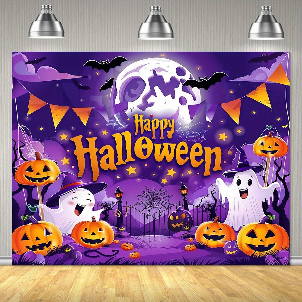 Halloween and Pumpkin Background Cloth, Halloween and Pumpkin Bat Moon Background Cloth