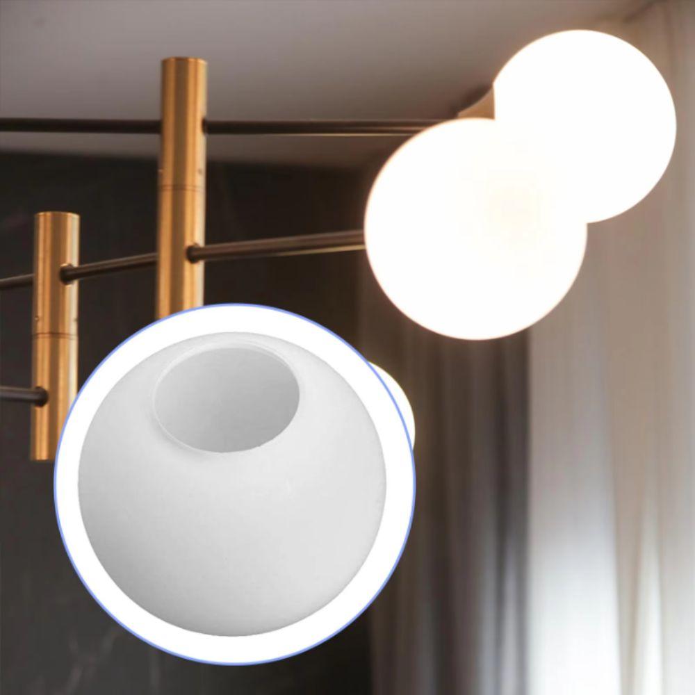 Matte White Globe Lamp Shade Milky Glass Light Cover Opening Design Glass Lamp Shade Home Decor