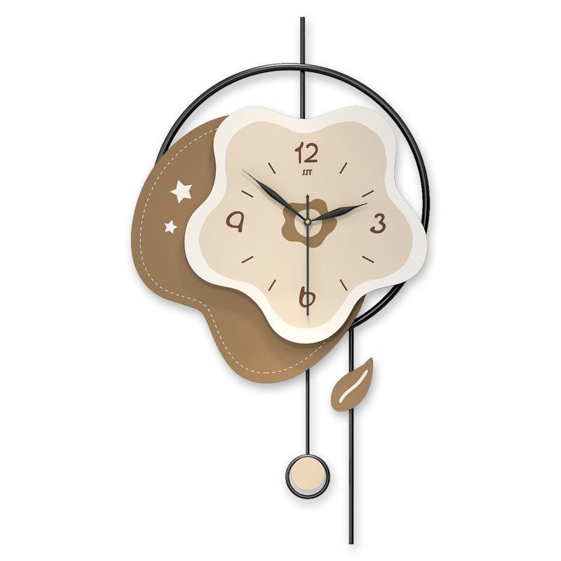 Wall Clock Living Room High-end Sense Creative Cream Wind Simple Wall-mounted Dining Room Fashion Silent Flower Decoration Clock