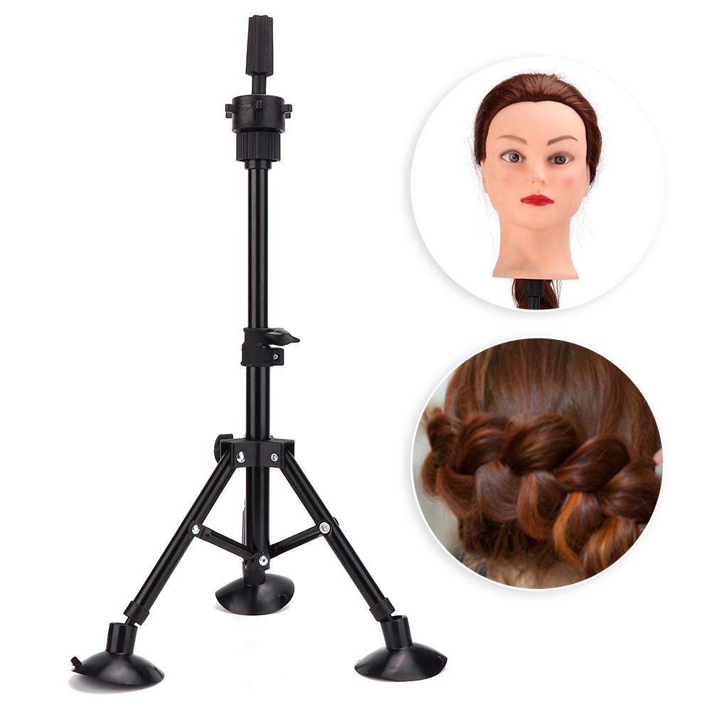 Wig Head Tripod Mannequin Head Mold Holder Stand Bracket Support Hairdressing Training ToolBlack