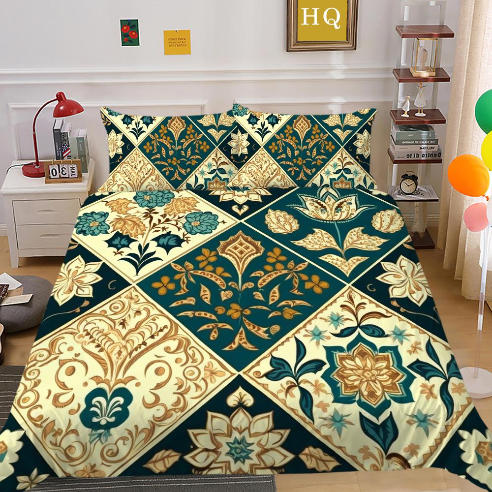 Set Biancheria da Letto Adolescenti Lusso Stampa Floreale 3D Copriletto Biancheria da Letto per la Casa Set Copripiumino in Poliestere