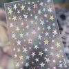 Plaid Star Vintage Academic Five-Pointed Star Small 5D Nail Art Stickers Embossed Nail Decals Manicure for Women