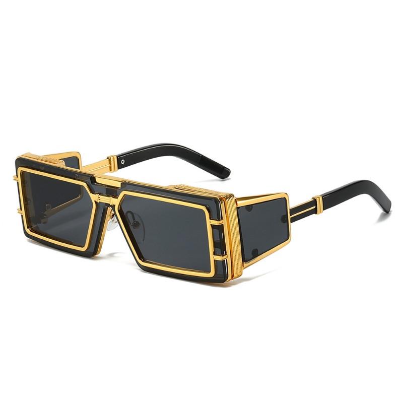 Latest Fashion Sunglasses Men Future Technology Premium Metal Square Shape Punk Wind Sunglasses Ins Stylish Outdoor Use Street Shootin