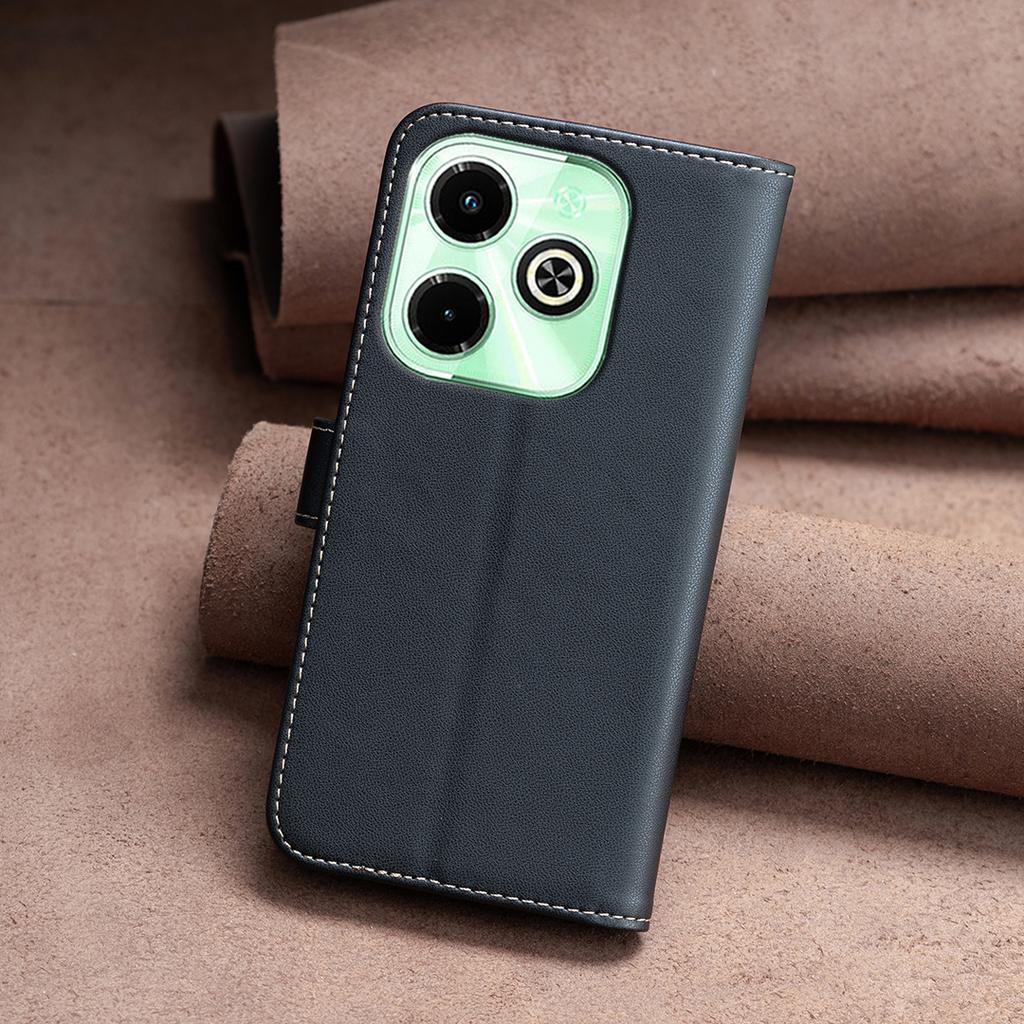 BINFEN COLOR BF17 For Infinix Hot 40/Hot 40 Pro Wallet Case PU Leather Cover Stand