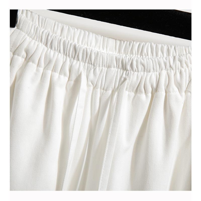 DIMANAF 2026 Spring Summer New Plus Size Women Long Pants Cotton Loose Casual Elastic Waist Fashion Lady Bottoms Clothing