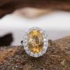 White Purple Citrine S925 Sterling Silver 18K Gold Natural Color Treasure Ring Light Luxury Premium Index Finger Ring Energy Jewelry