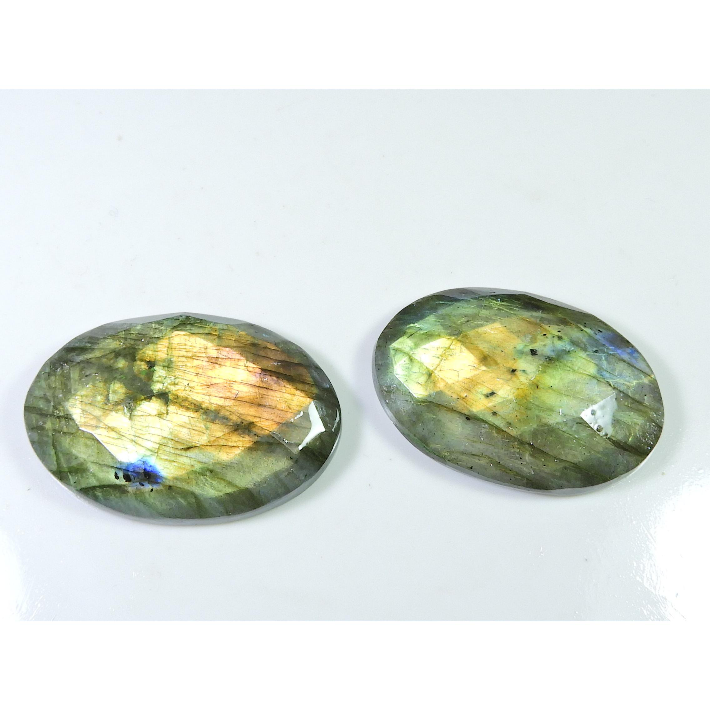 

40-41MM Rainbow Labradorite Oval Cabochon Crystal Loose Gemstone 160Cts. SK-1310