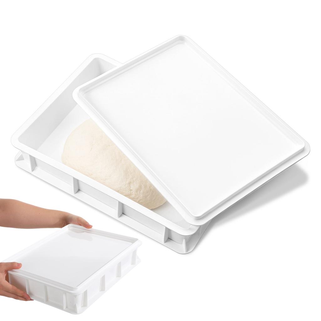 Pizza Dough Proofing Box Stackable Plastic Tray for Home Bakery Moisture Retaining Dough Proofing Container Efficient Space