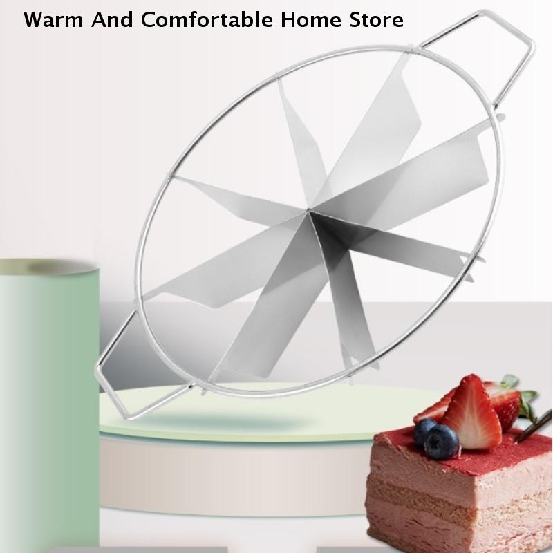 Stainless Steel Cake Cutter Slicer Pastry Portion Marker Pizza Pie Divider Even 4-10 Slices Cake Portioner Baking Tools Kitchen