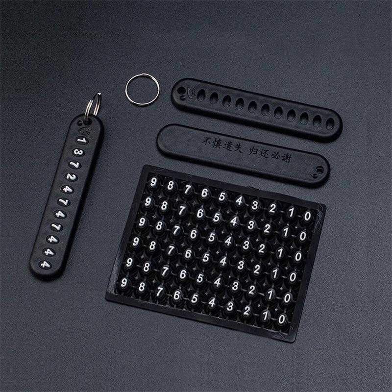 Mode Anti-förlorad Telefonnummerplatta Hänge Bil Nyckelring Nyckelring Tillbehör