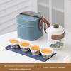 Mutton-fat Jade Porcelain 'A Thousand Miles' Quick Travel Tea Set