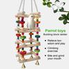 Parrot Chewing Toys Wood Ornament Natural Wooden Bird Climbing Toy Safe Multifunctional Woodpecker Accessories for Adults Pet