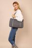 Tote Bag for A4 Large Shoulder Shoulder Bag [manukori] Women, Canvas, Size, Capacity, Bag, (grey)