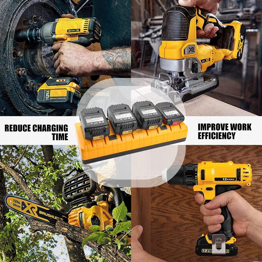 DCB104 Fast Charger for DeWalt 12V-18V Four-port Lithium Battery Simultaneously DCB204 DCB205 DCB127 DCB105