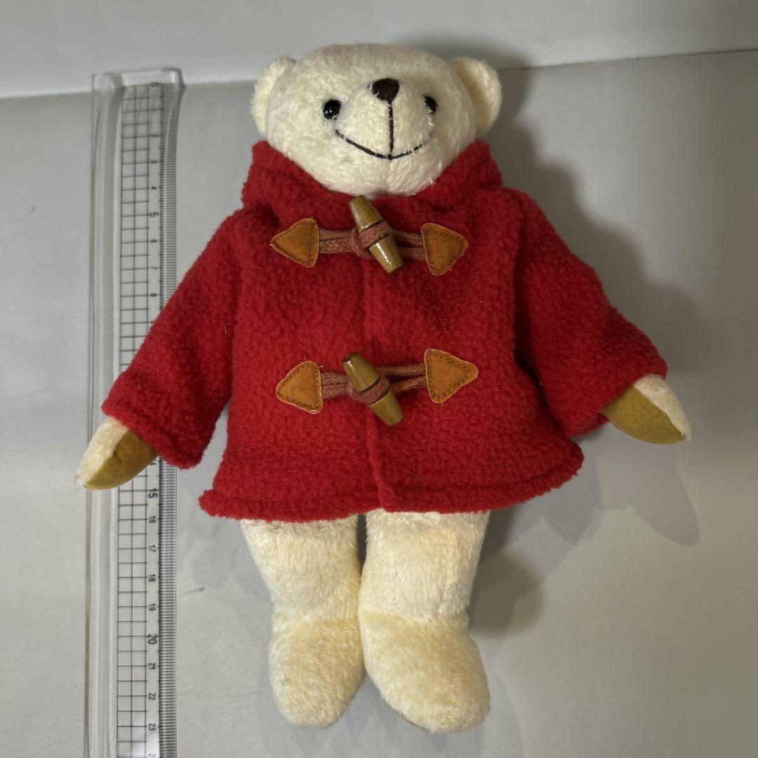

[USED] Petit Lou Teddy Bear Plush Toy with Red Duffle Coat