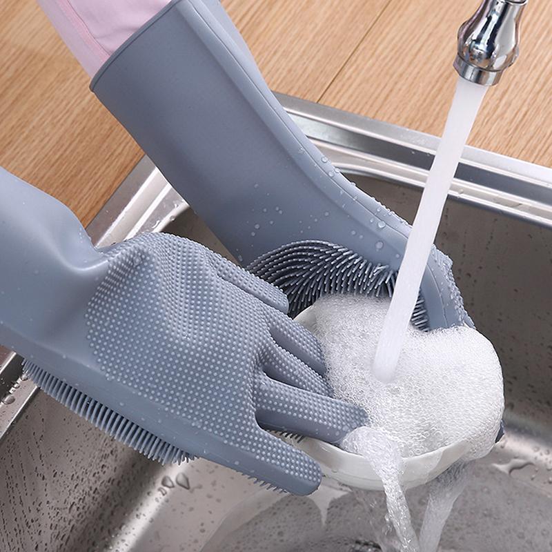 Haustier-Badehandschuhe Spülhandschuhe Reinigungshandschuhe Silikon-Spülhandschuhe Geeignet für Haushalt Schwammbürste Reinigungswerkzeuge