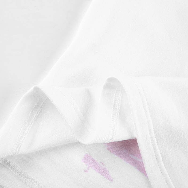 Summer European and American Spicy Girl Style Street Exposed Navel Abstract Print INS Round Neck Basic Vest