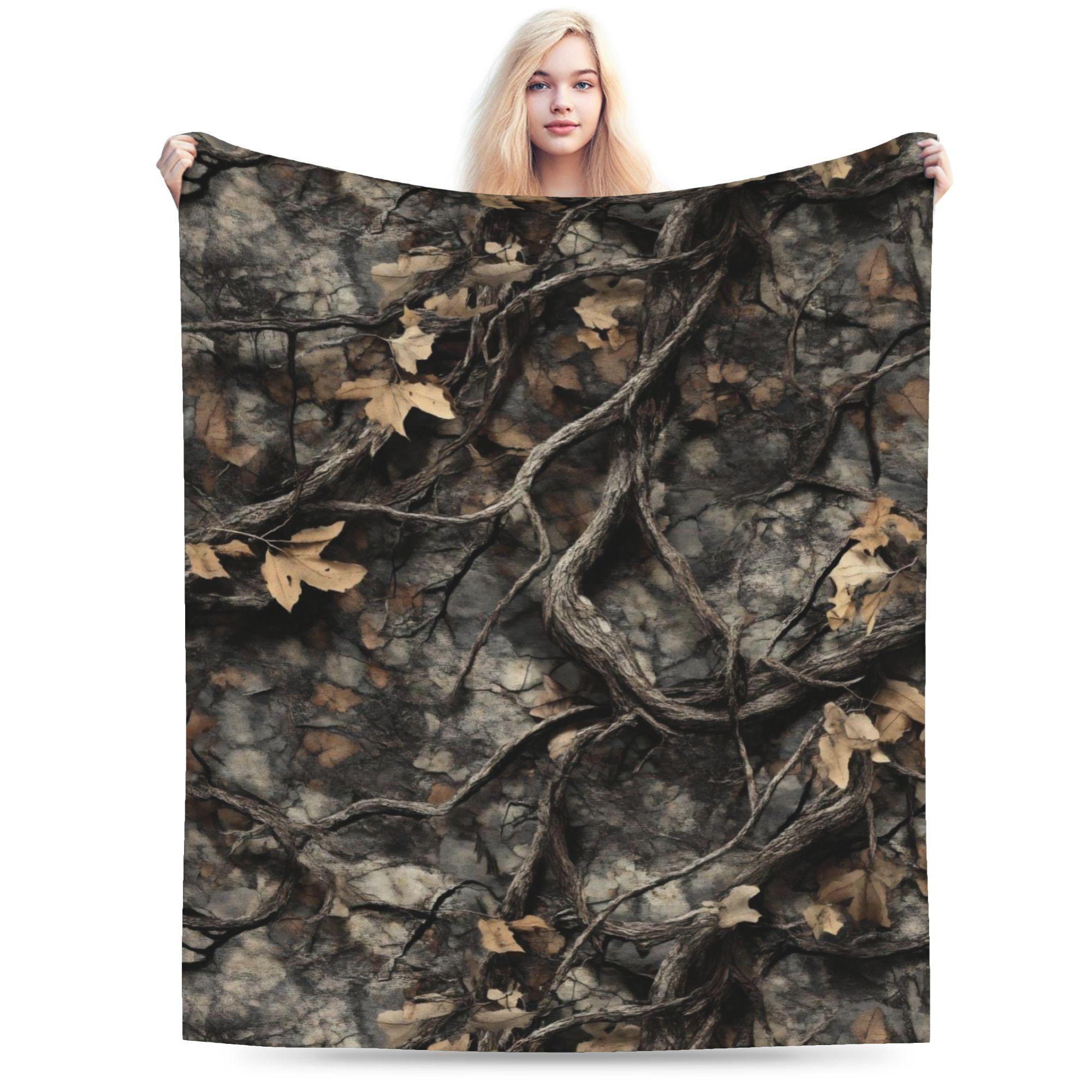 Panika Chen Unisex Green/Brown And Camo Flannel Blanket Winter Warm Throw Blanket For Children Living Room Funny Bedspread Sofa Bed Cover