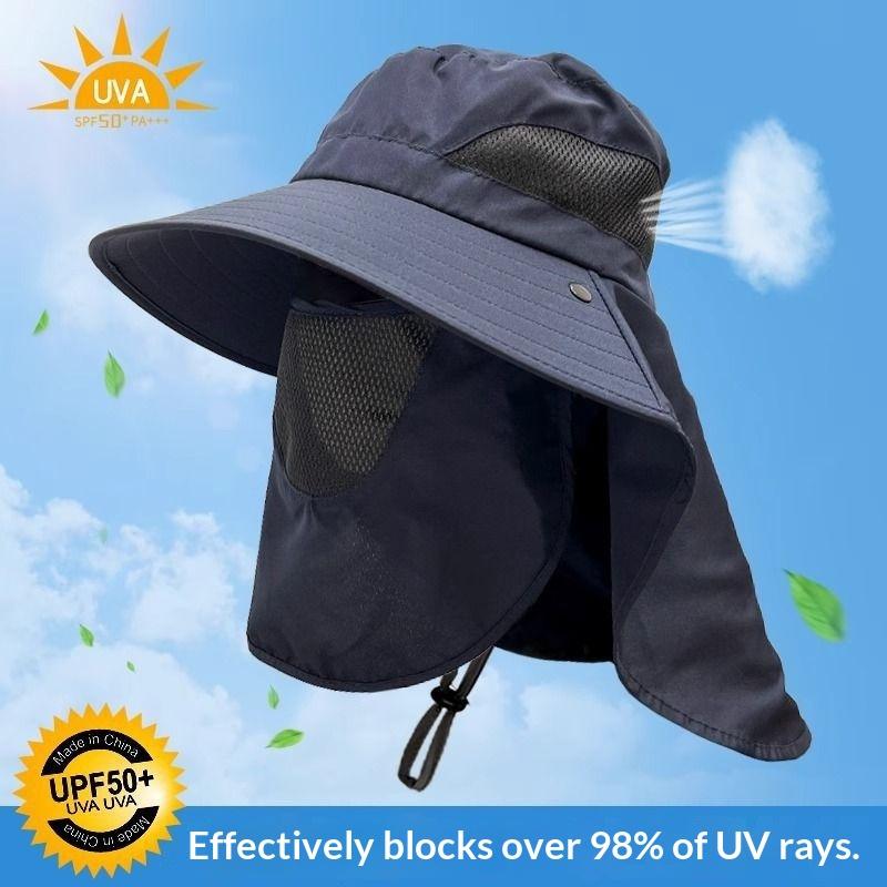 1pc Summer Breathable Detachable Sun Hat for Women Men,outdoor UV Protection Outdoor Hunting Bucket Cap for Hiking Camping Visor
