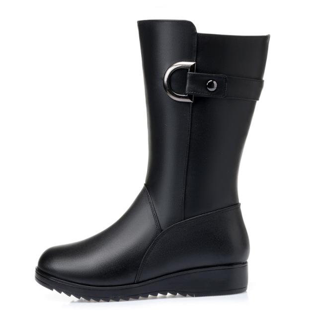 

Новые высококачественные женские зимние сапоги до колена из натуральной кожи, удобные теплые женские высокие сапоги, зимние сапоги 40