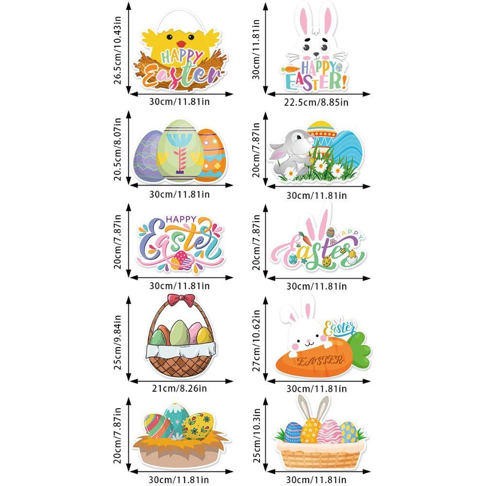 Cute Easter Rabbit Door Pendant Cartoon Party Door Couplet Happy Easter Wall Decor  Kids Gift