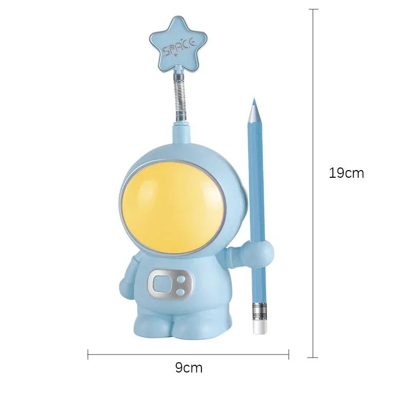 Creative Astronaut Flexible LED Study Desk Lamp with Phone Holder Bedside Color Adjust Table Lamp for Kids Student Room