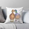 Couple Of Duck Lovebirds Square Pillowcase Polyester Linen Velvet Pattern Zip Decorative Pillow Case Car Cushion Cover 18"