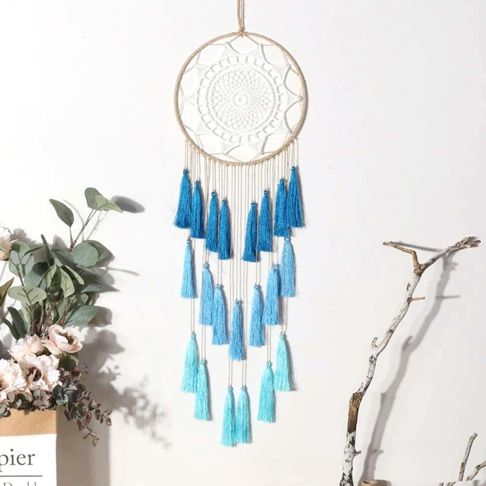 Bedroom Boho Handmade Feather Wall Hanging Tassel Macrame Tapestry Blanket Dream Catcher