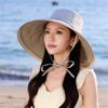 Large brim sun hat for women, uv protection, face covering, sun hat, foldable double-sided fisherman hat, sun hat