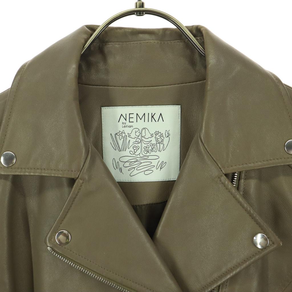 NEMIKA by Lellian Long sleeve leather Double riders jacket Sheep leather Women Used