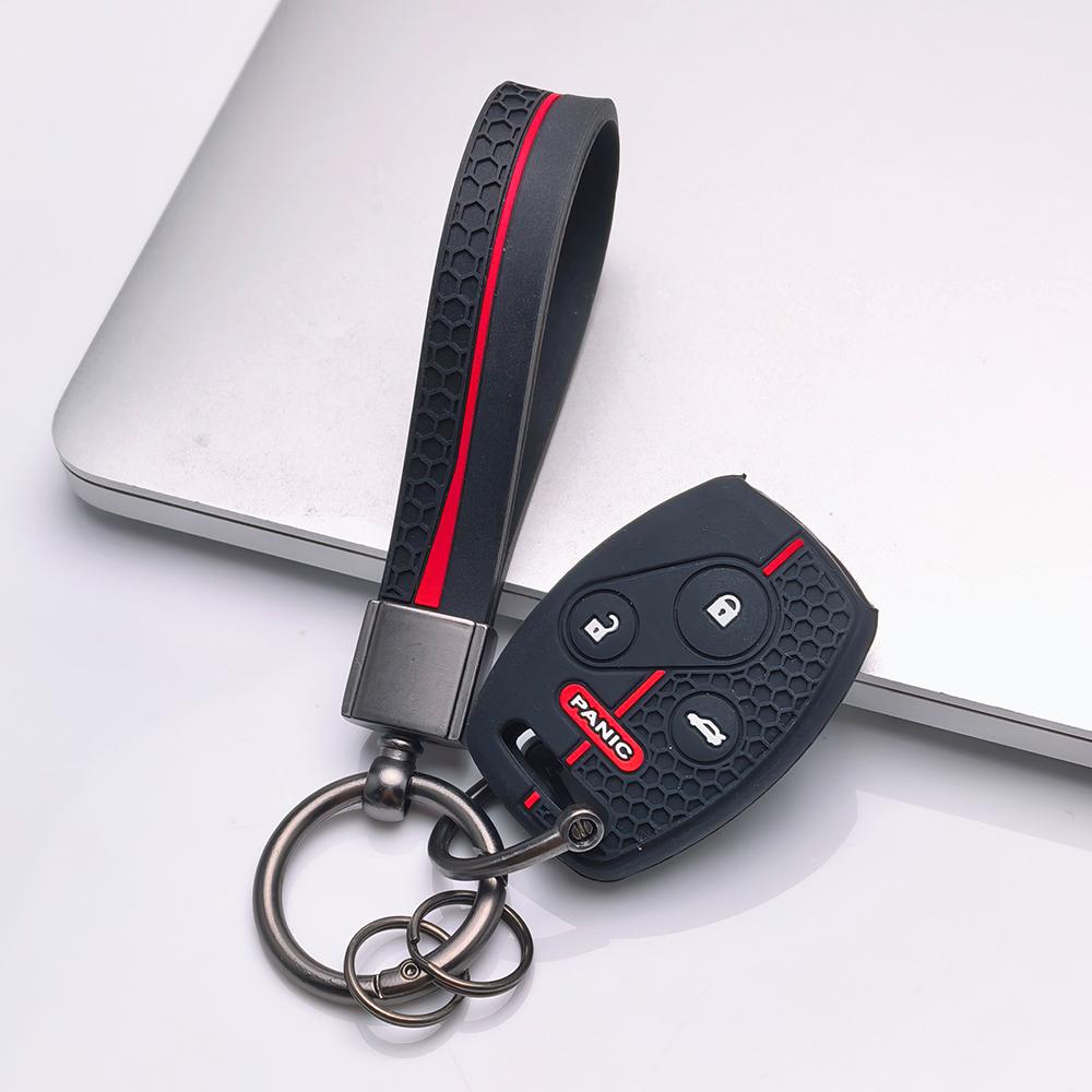 Housse de Porte-Clés pour Modèles Honda Accord Civic CRV avec Porte-Clés Surface Anti-Rayures Structure Antichoc Texture Douce au Toucher Conception Facile à Installer