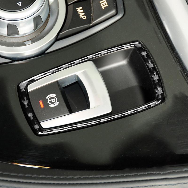 Carbon Fiber Sticker Car Console Gear Shift Electronic Handbrake Switch Frame Trim For BMW Z4 E89 2009-2016 Interior Accessories