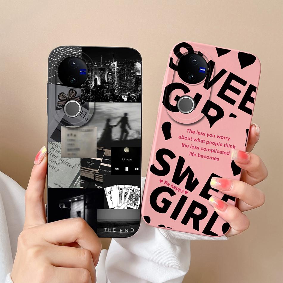 For Vivo V50 Lite Case Cute Cartoon Phone Shell Soft Liquid Silicone Back Cover For Vivo V 50 Full Protection Shockproof Bumper