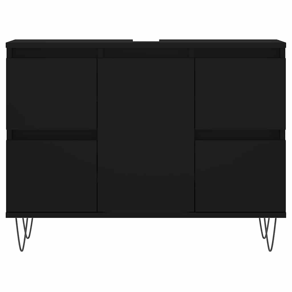 Bathroom Cabinet Black 80x33x60 Cm Particleboard