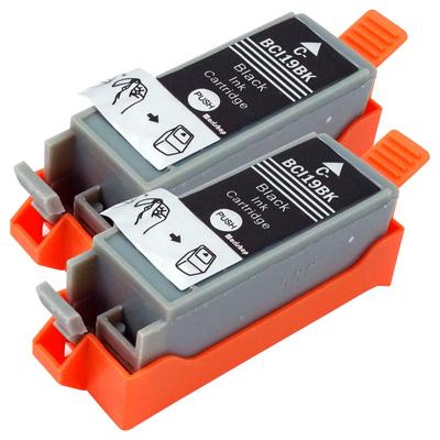 Morishop x 2 Schwarze Kompatible Tintenpatronen für mit Füllstand Neuestem IC für PIXUS und BCI-19BK Canon, TR153, Anzeige, Chip, BCI-19, iP110, iP100,