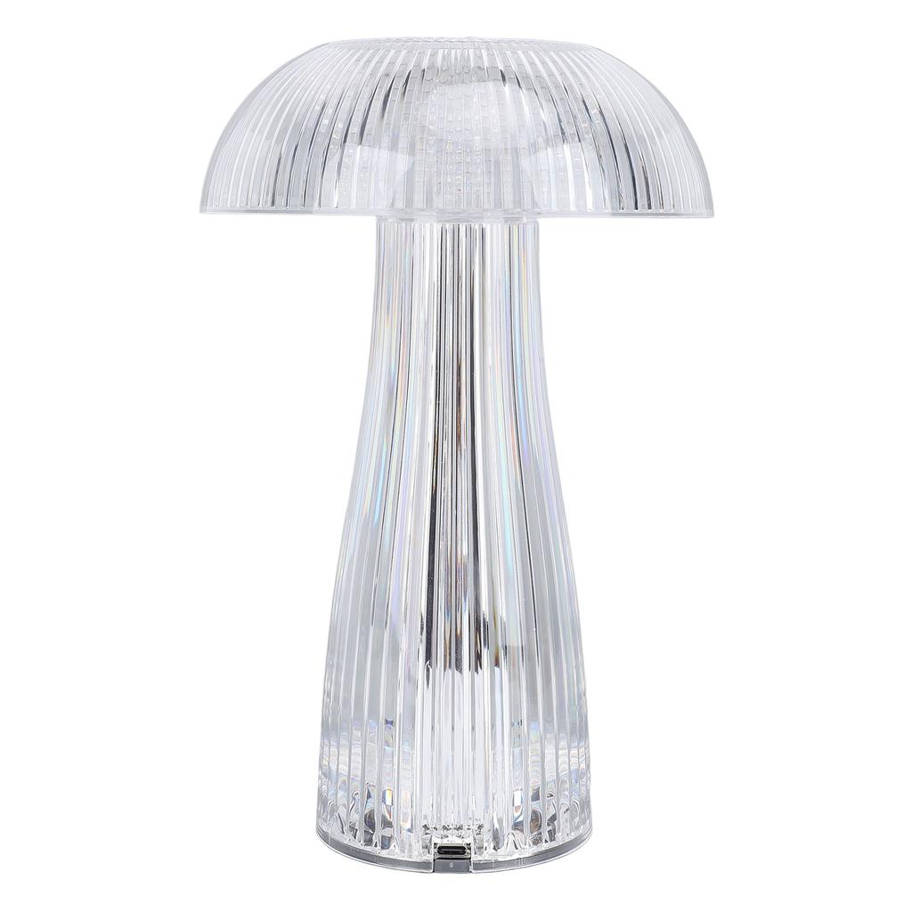 Desk Lamp Acrylic Rechargeable Cordless 3 Color Dimmable Touch Control Portable Mushroom Lamp for Be