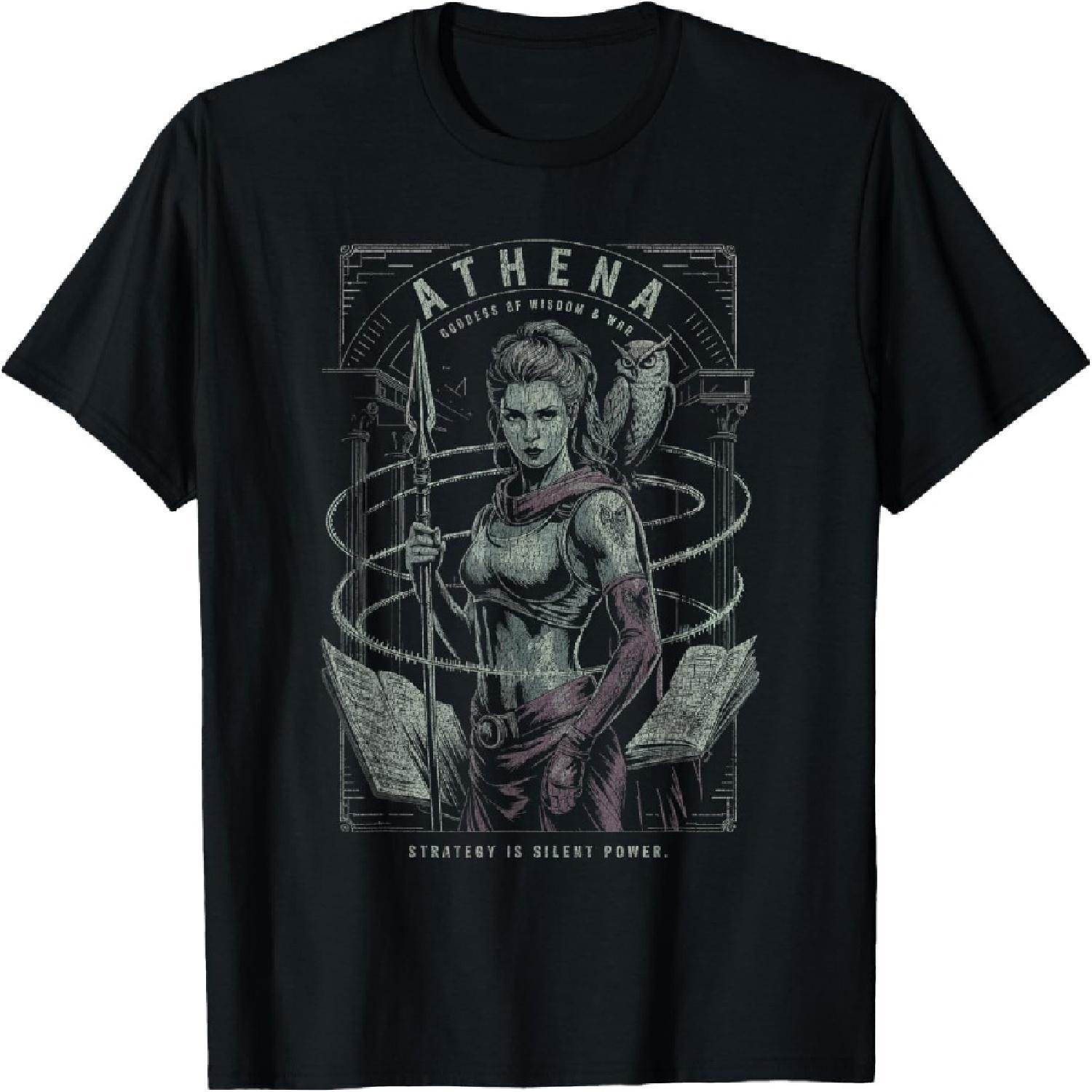 Athena with Owl and Spear Ancient Wisdom and Strategy Art T-Shirt XXXXXL разноцветный