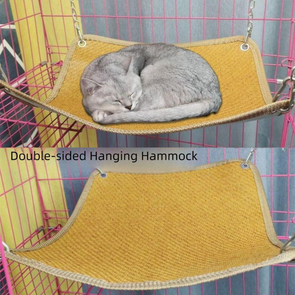 Cartoon Cat Hammock Bed Double-sided Pet Cage Hammock  for Cat Kitten Hamster Rabbits