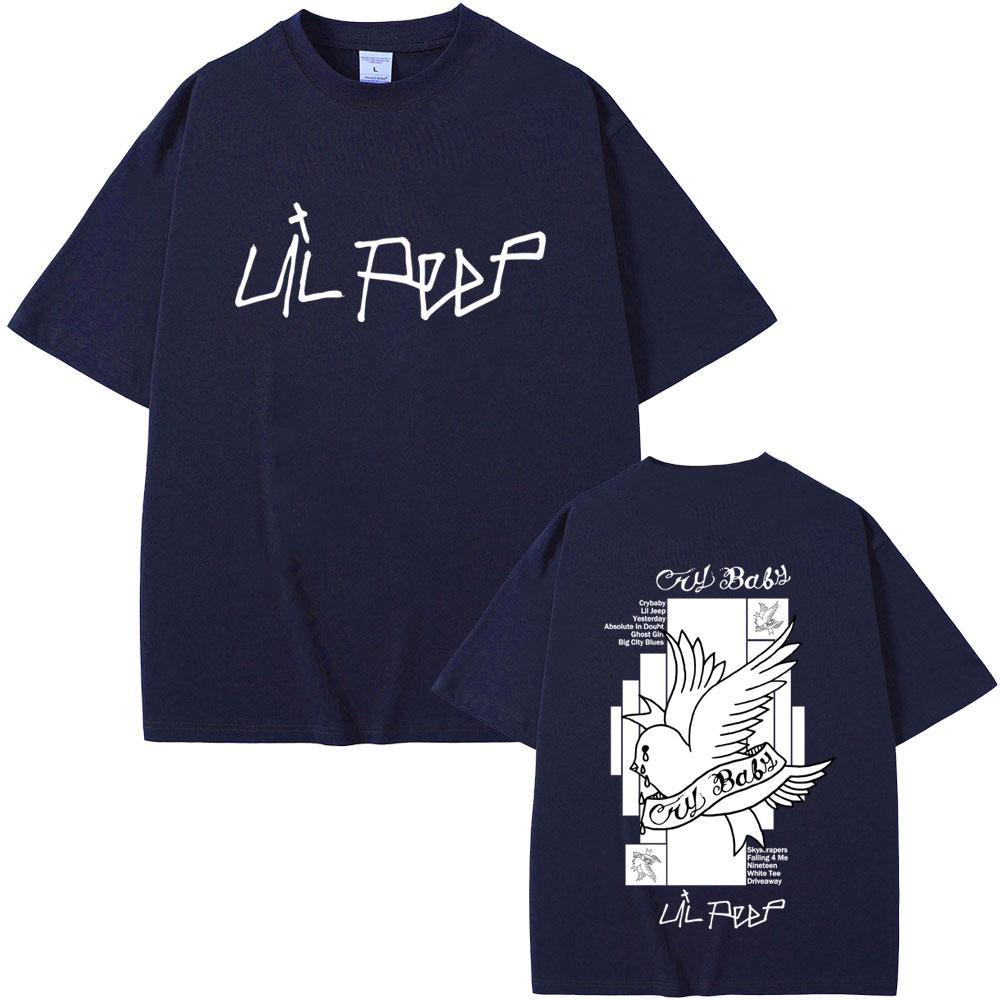 Rapper Lil Peep Crybaby Album Graphic T Shirt Men Women Hip Hop Fashion Tshirts Male Casual Vintage Oversized Short Sleeve Tees