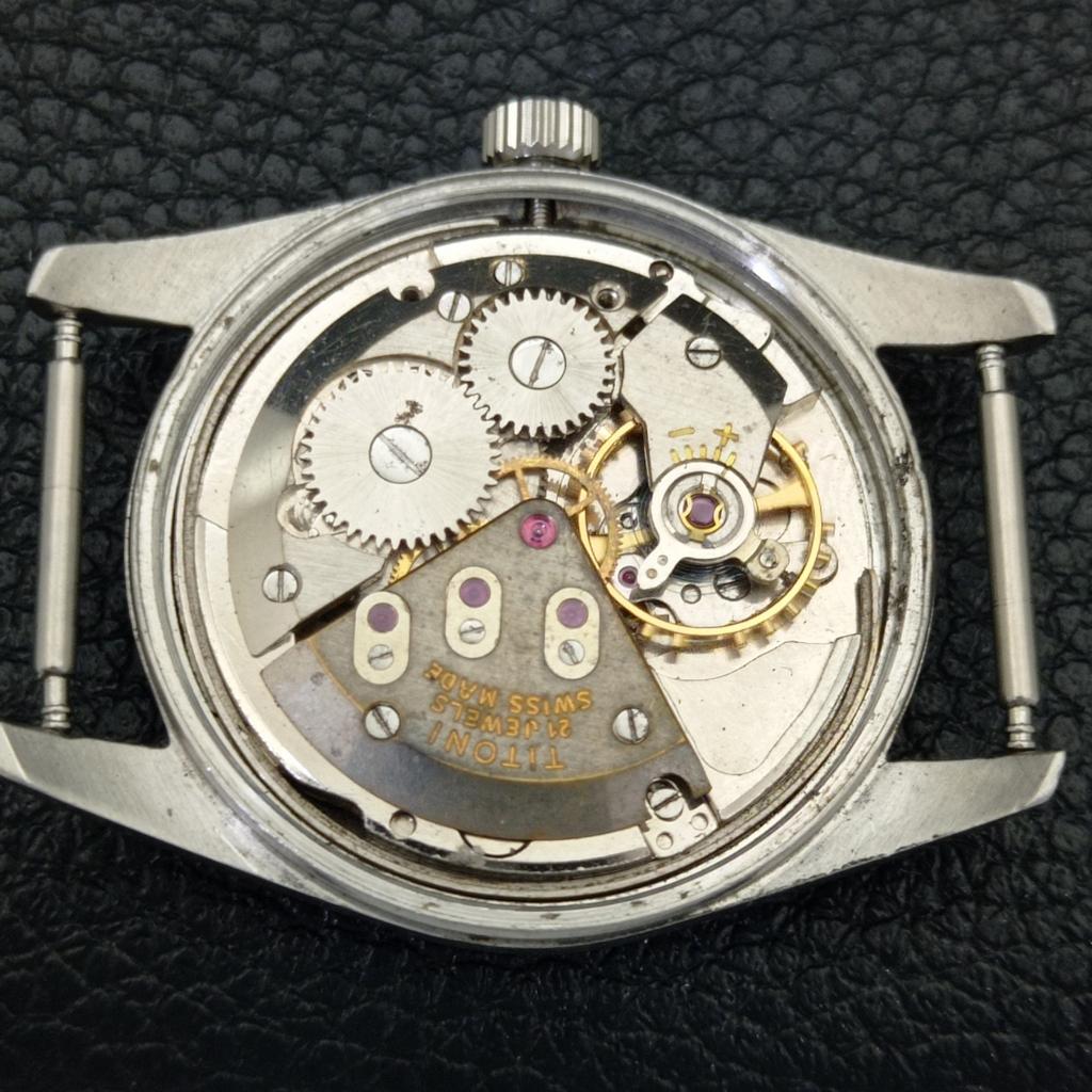 VINTAGE TITONI AIRMASTER TITOFLEX HAND-WINDING SWISS MENS PURPLE WATCH a702035-5