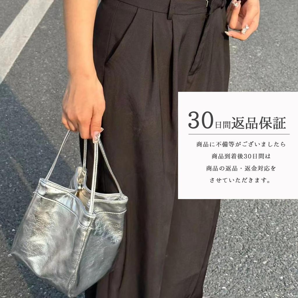 Lapimou Handbag, Bucket Bag, Silver Bag for Women, Silver and Black, Popular Korean Style, Cute, Stylish, Casual, Large Capacity, Perfect for